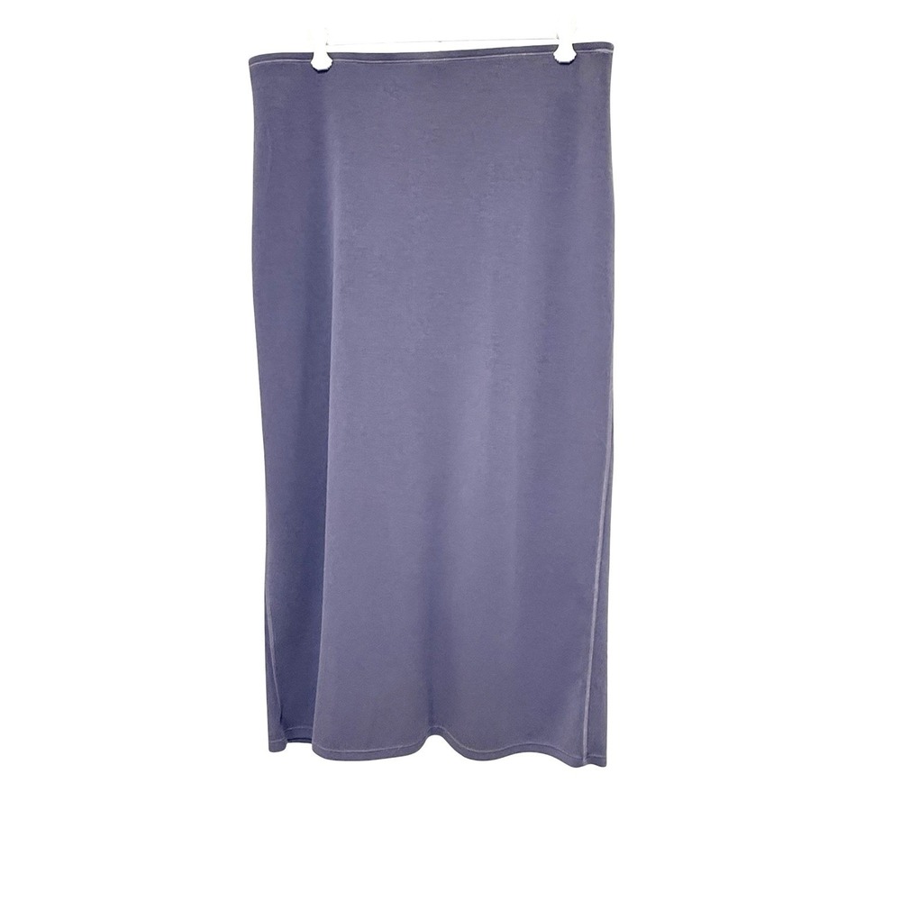 Ododos Blue Grey Maxi Soft Comfort Minimalist Elastic Waist Back Slit XL